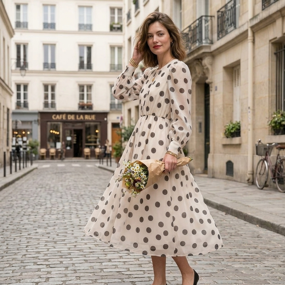 Robe Midi Jaqlyn à Pois