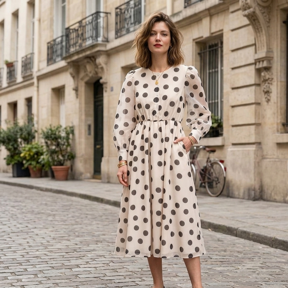 Robe Midi Jaqlyn à Pois