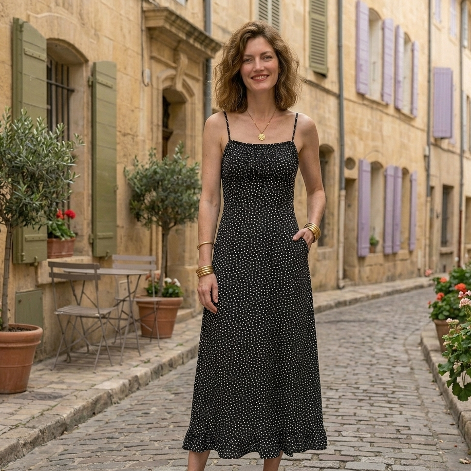 Aveline Robe Midi Femme à Pois