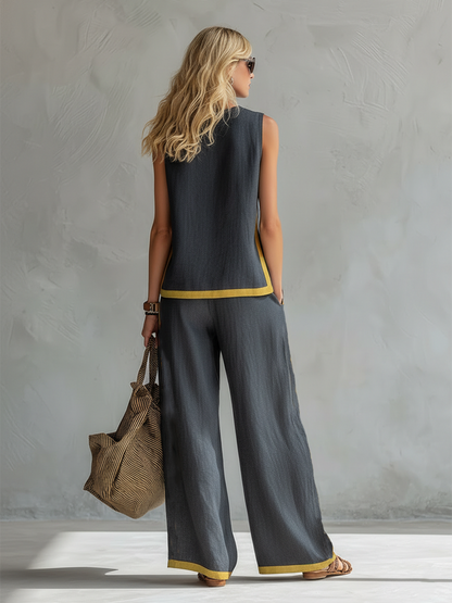 CLERINNE | ENSEMBLE LIN CHIC POUR FEMME