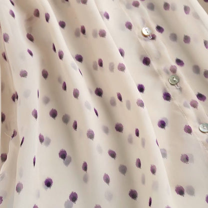 Solène Blouse Femme en Mousseline à Pois