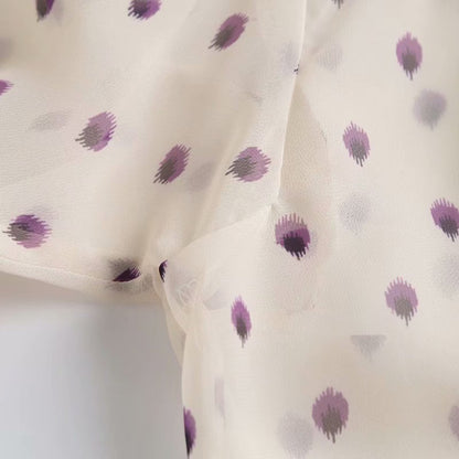 Solène Blouse Femme en Mousseline à Pois