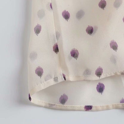 Solène Blouse Femme en Mousseline à Pois
