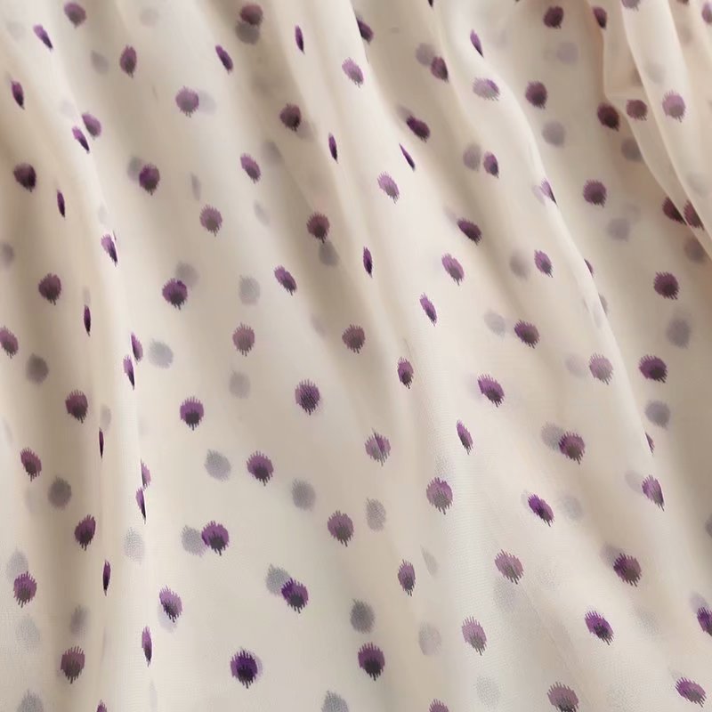Solène Blouse Femme en Mousseline à Pois