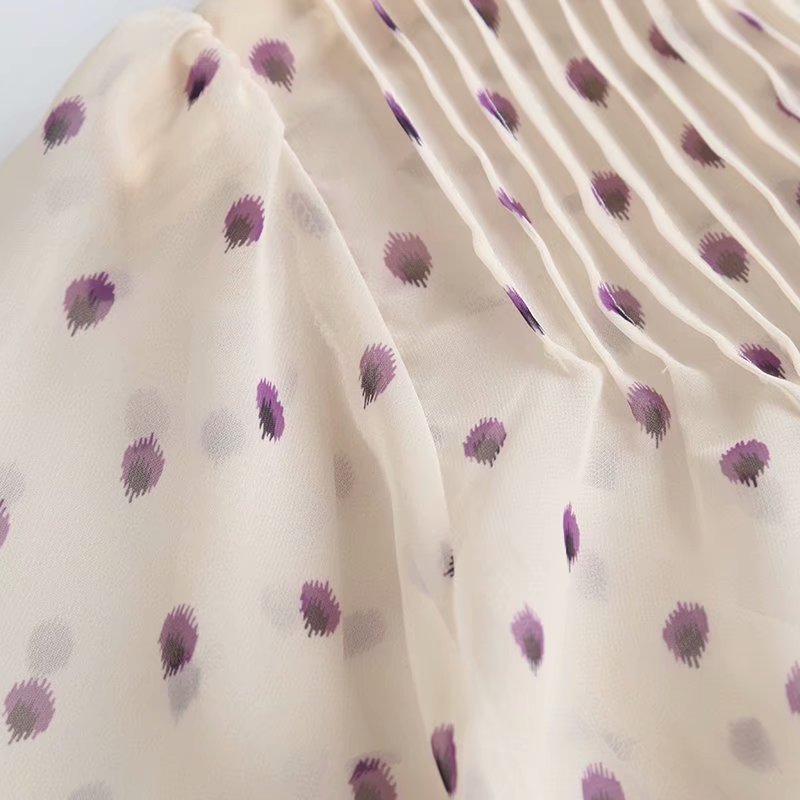 Solène Blouse Femme en Mousseline à Pois