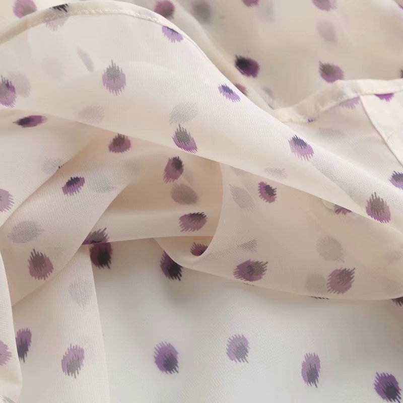 Solène Blouse Femme en Mousseline à Pois