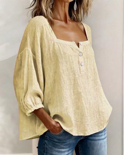 CLERINNE | BLOUSE À COL CARRE POUR FEMMES