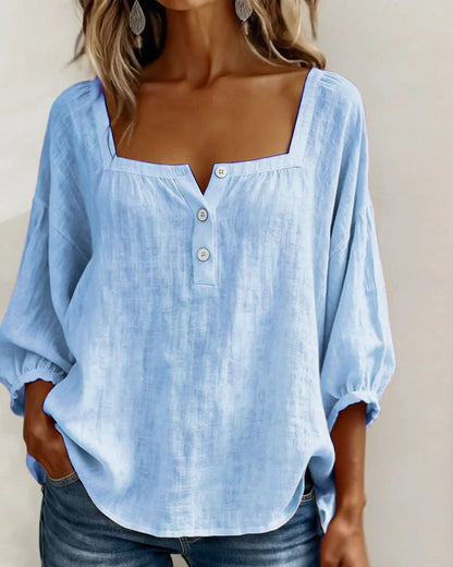 CLERINNE | BLOUSE À COL CARRE POUR FEMMES