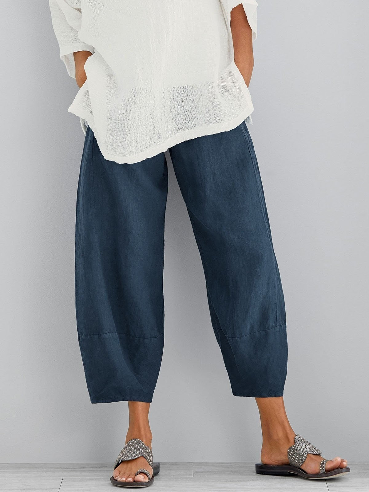 CLERINNE | PANTALONS CROP EN COTON POUR FEMMES