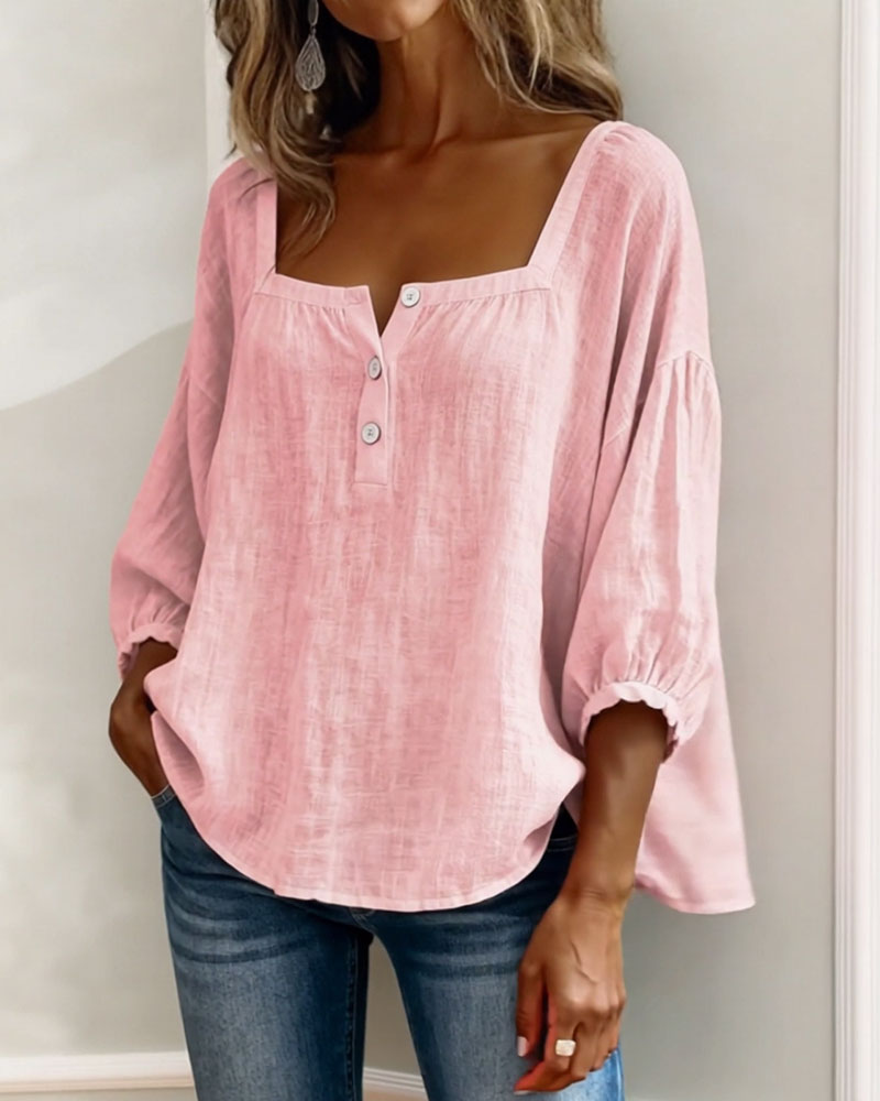 CLERINNE | BLOUSE À COL CARRE POUR FEMMES