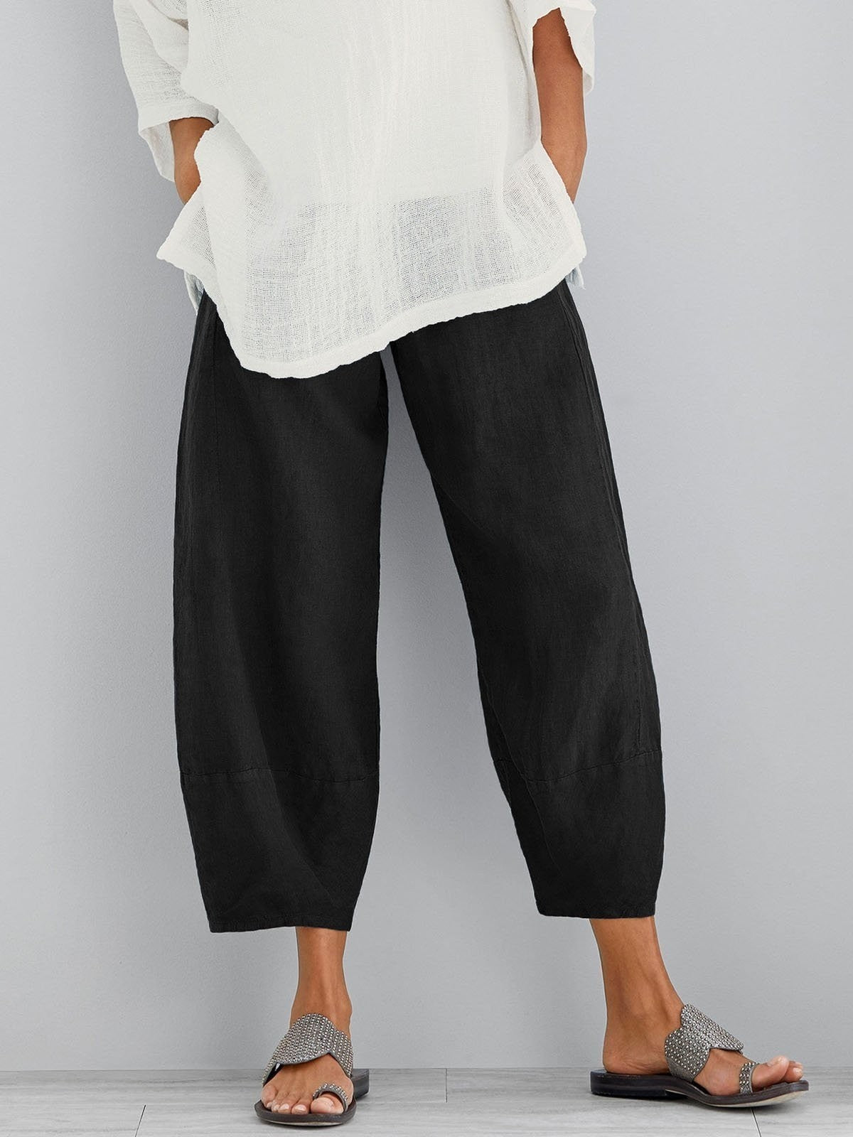 CLERINNE | PANTALONS CROP EN COTON POUR FEMMES
