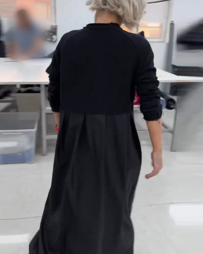 Robe longue décontractée de couleur unie