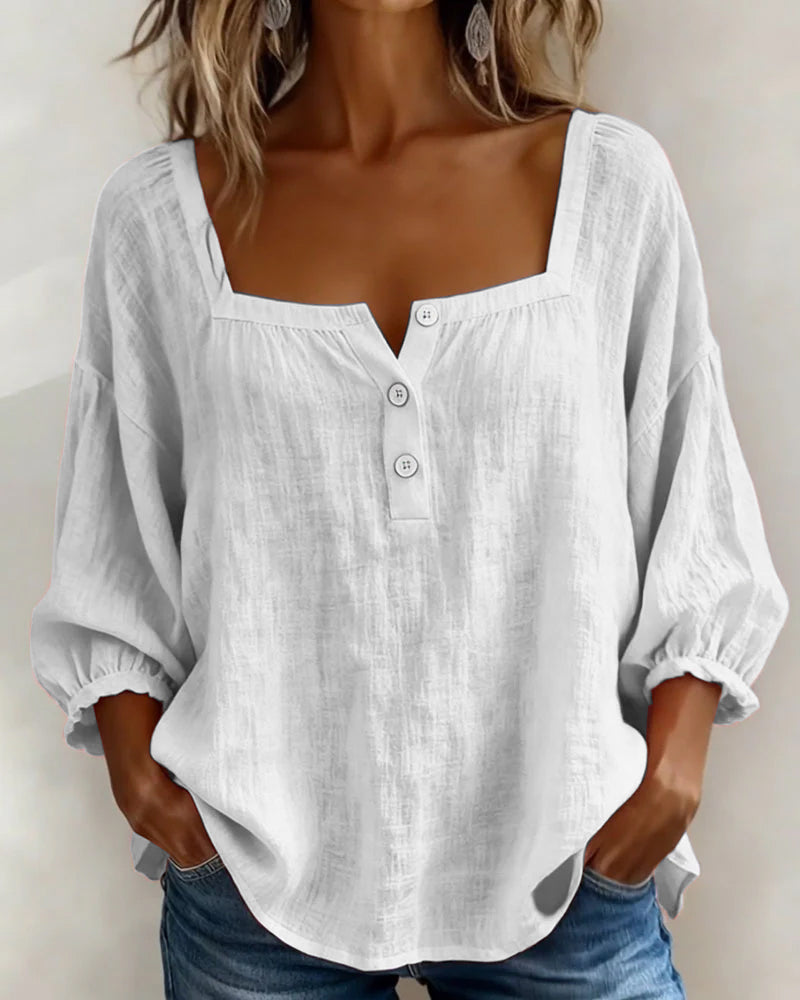 CLERINNE | BLOUSE À COL CARRE POUR FEMMES