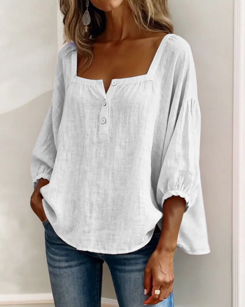 CLERINNE | BLOUSE À COL CARRE POUR FEMMES