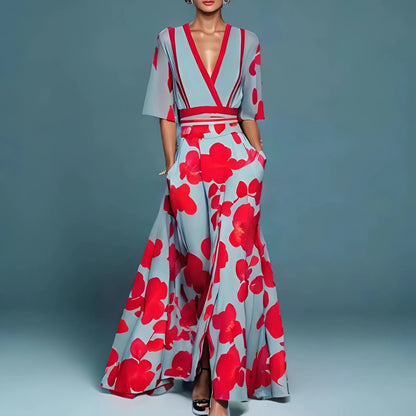 CLERINNE | ROBE FLORALE COL V POUR FEMMES